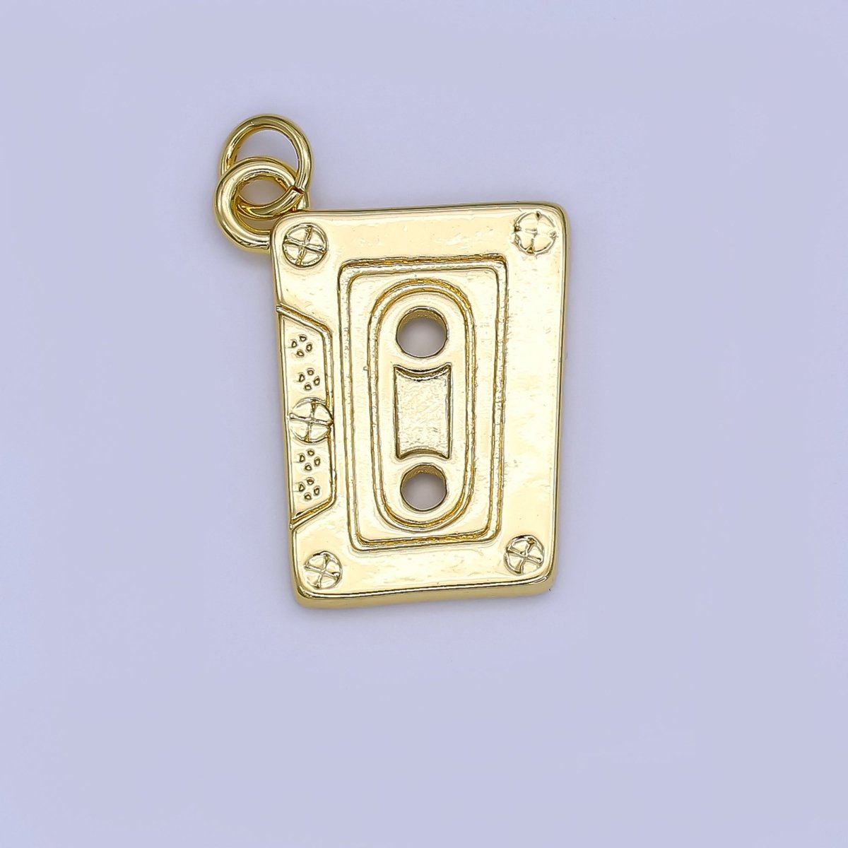24K Gold Filled Minimalist Cassette Tape Charm | N1299 - DLUXCA