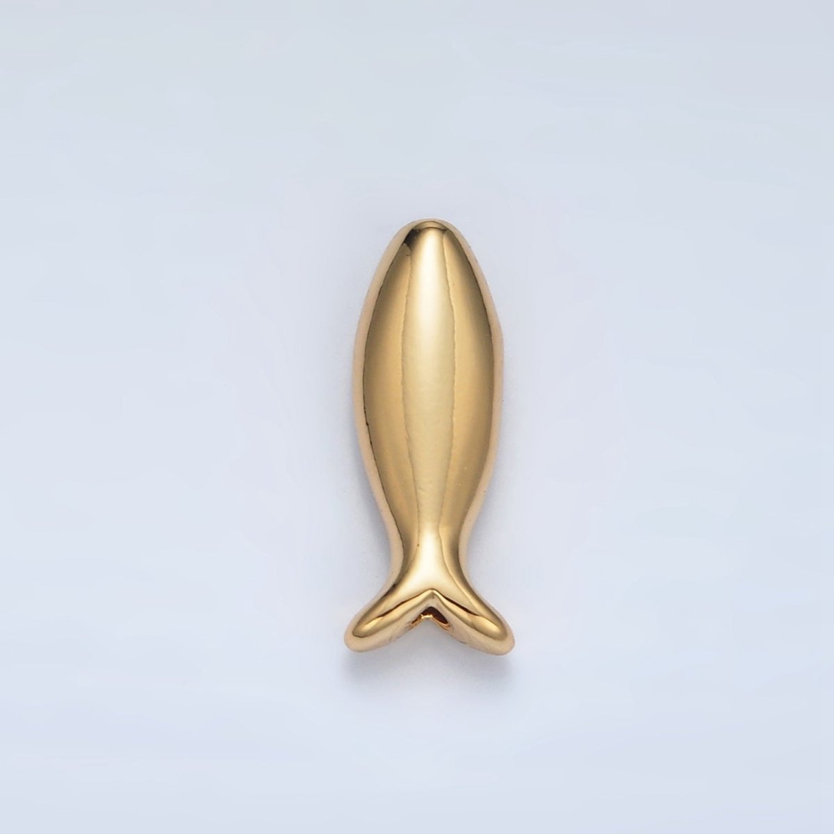 24K Gold Filled Minimalist Fish Silhouette Bead | B894 - DLUXCA