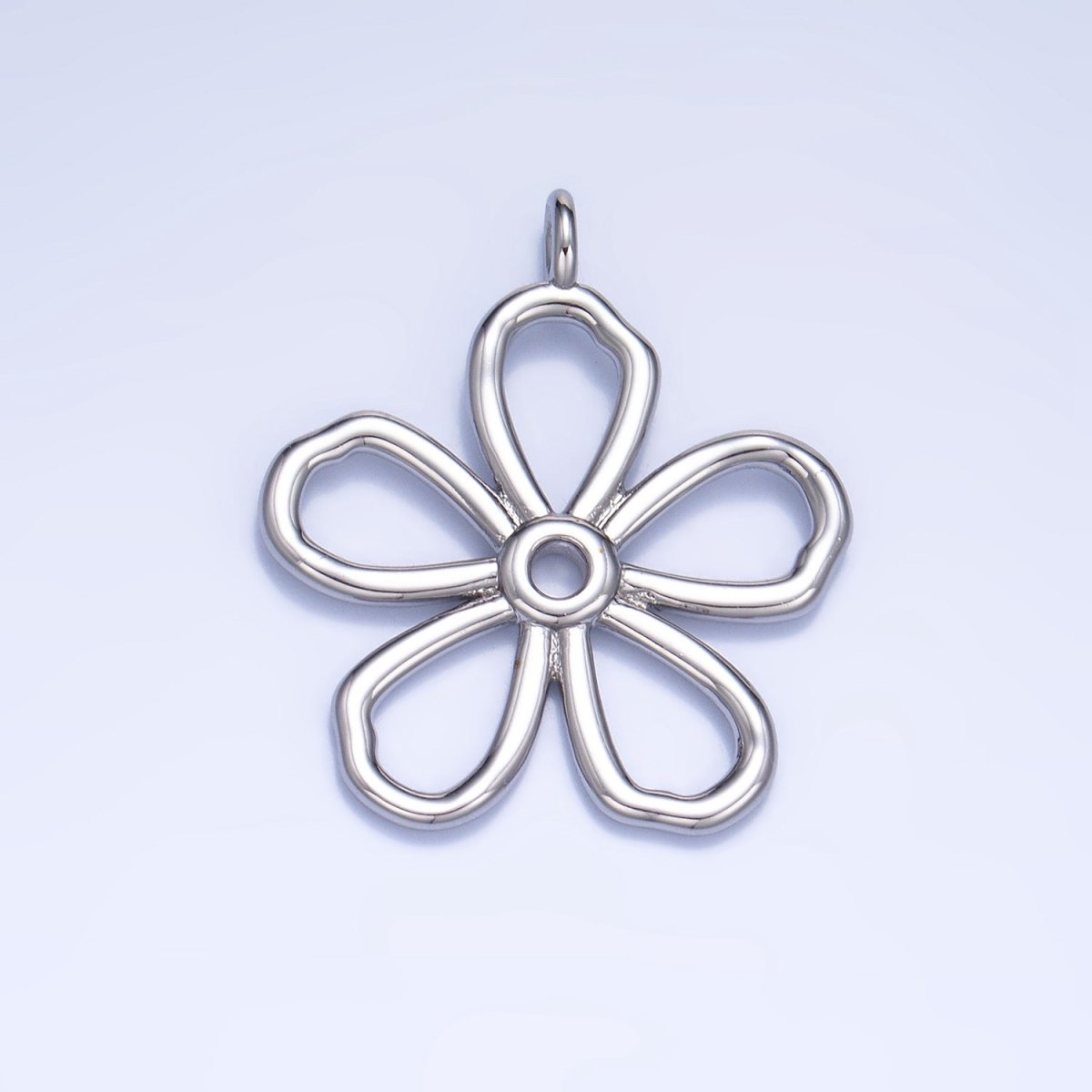 24K Gold Filled Minimalist Flower Pendant in Gold & Silver | AG947