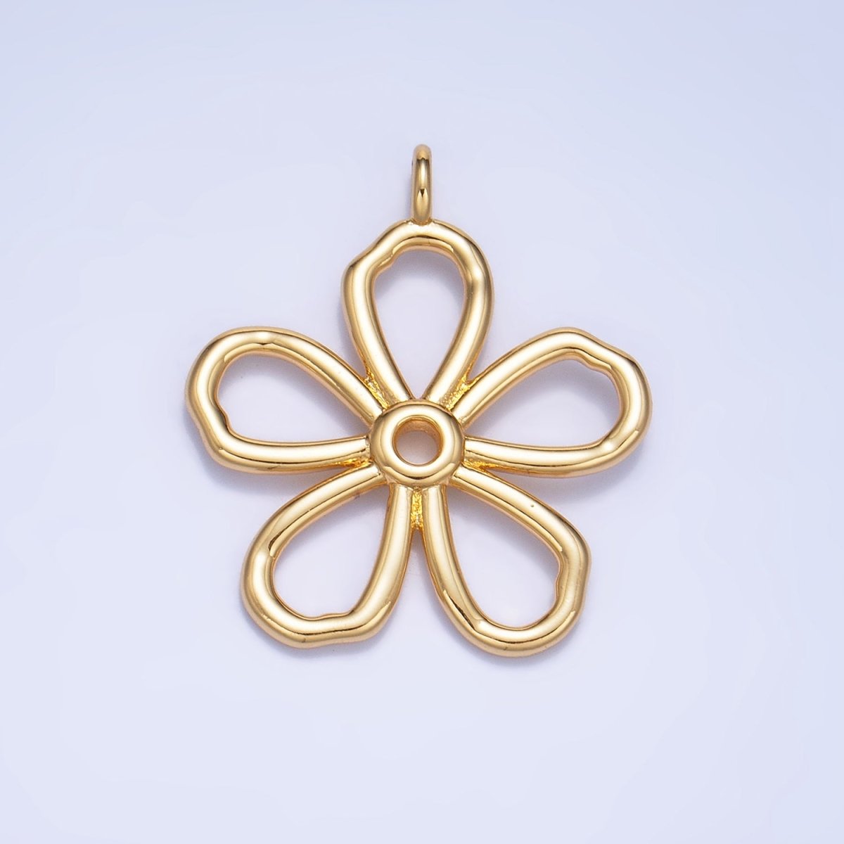 24K Gold Filled Minimalist Flower Pendant in Gold & Silver | AG947