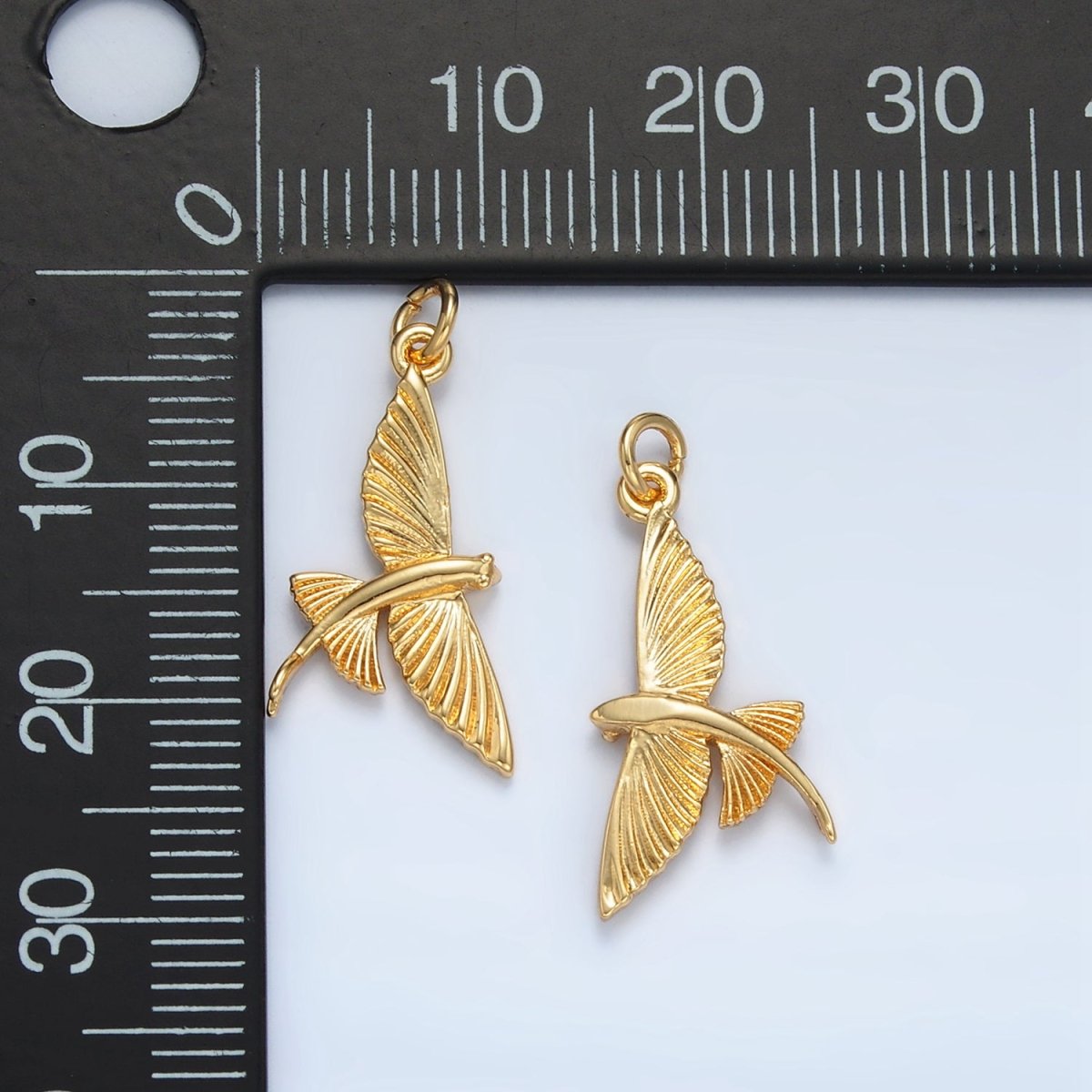 24K Gold Filled Minimalist Flying Fish Pet Charm | AC130 - DLUXCA