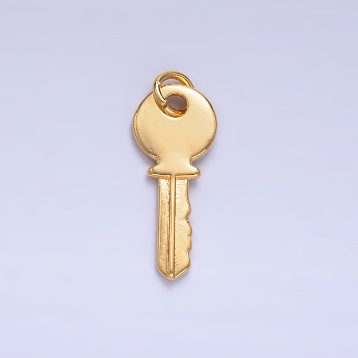 24K Gold Filled Minimalist Key Lock Charm in Gold & Silver | W404