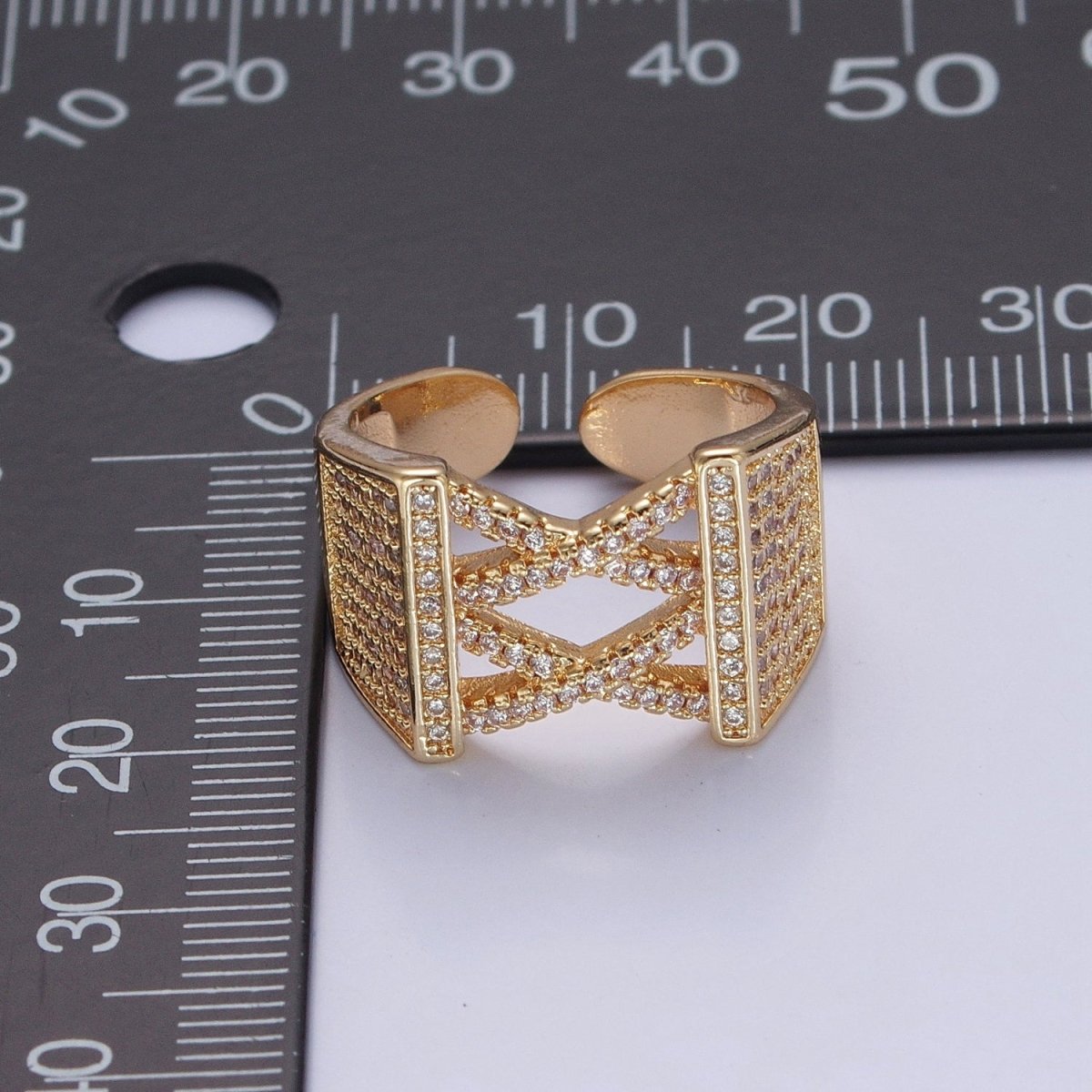 24K Gold Filled Minimalist Micro Pave CZ Signet Ring in Gold & Silver O-2264 O-2265