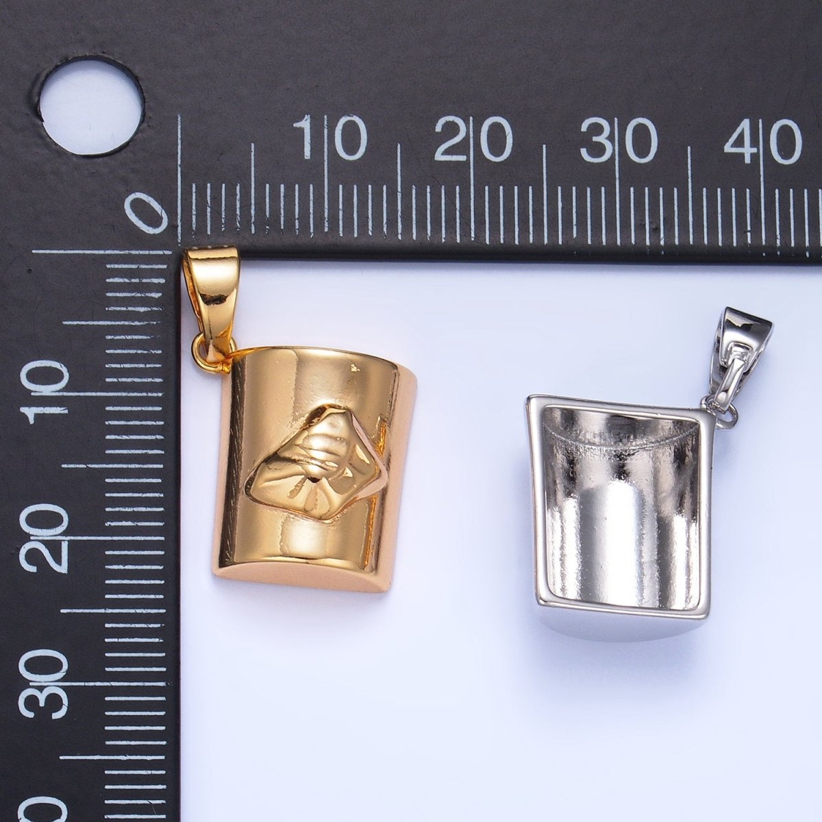 24K Gold Filled Minimalist Mug Cup Drink Pendant in Gold & Silver | AA994