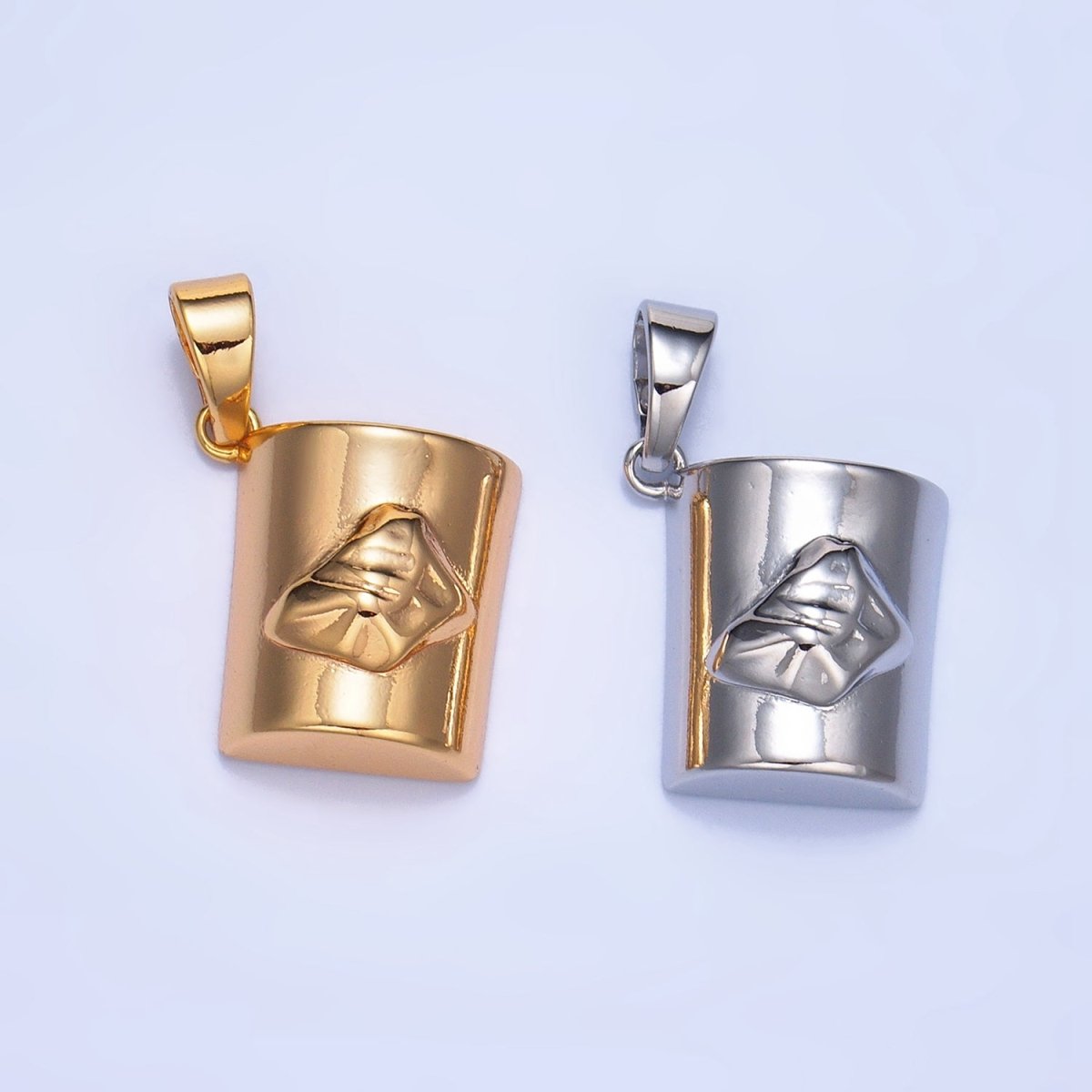 24K Gold Filled Minimalist Mug Cup Drink Pendant in Gold & Silver | AA994