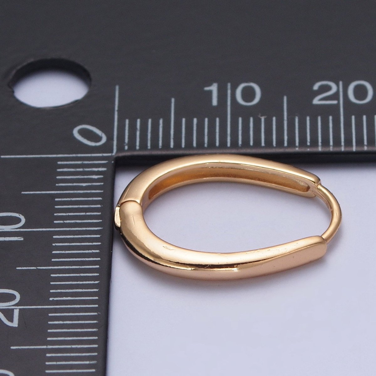24K Gold Filled Minimalist Thin U Shaped Huggie Hoops Earrings P-305