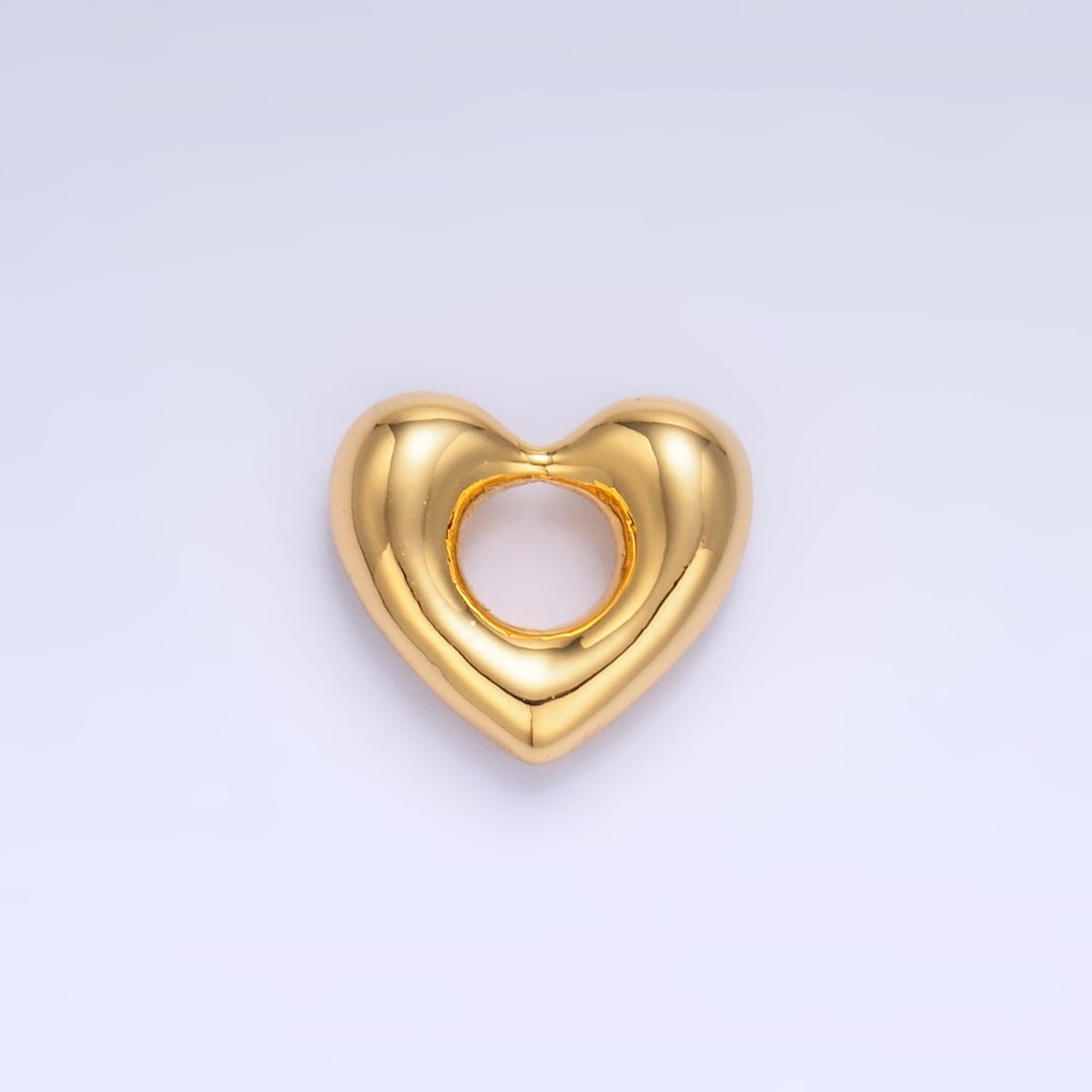 24K Gold Filled Molten Heart Bead in Gold & Silver | B207