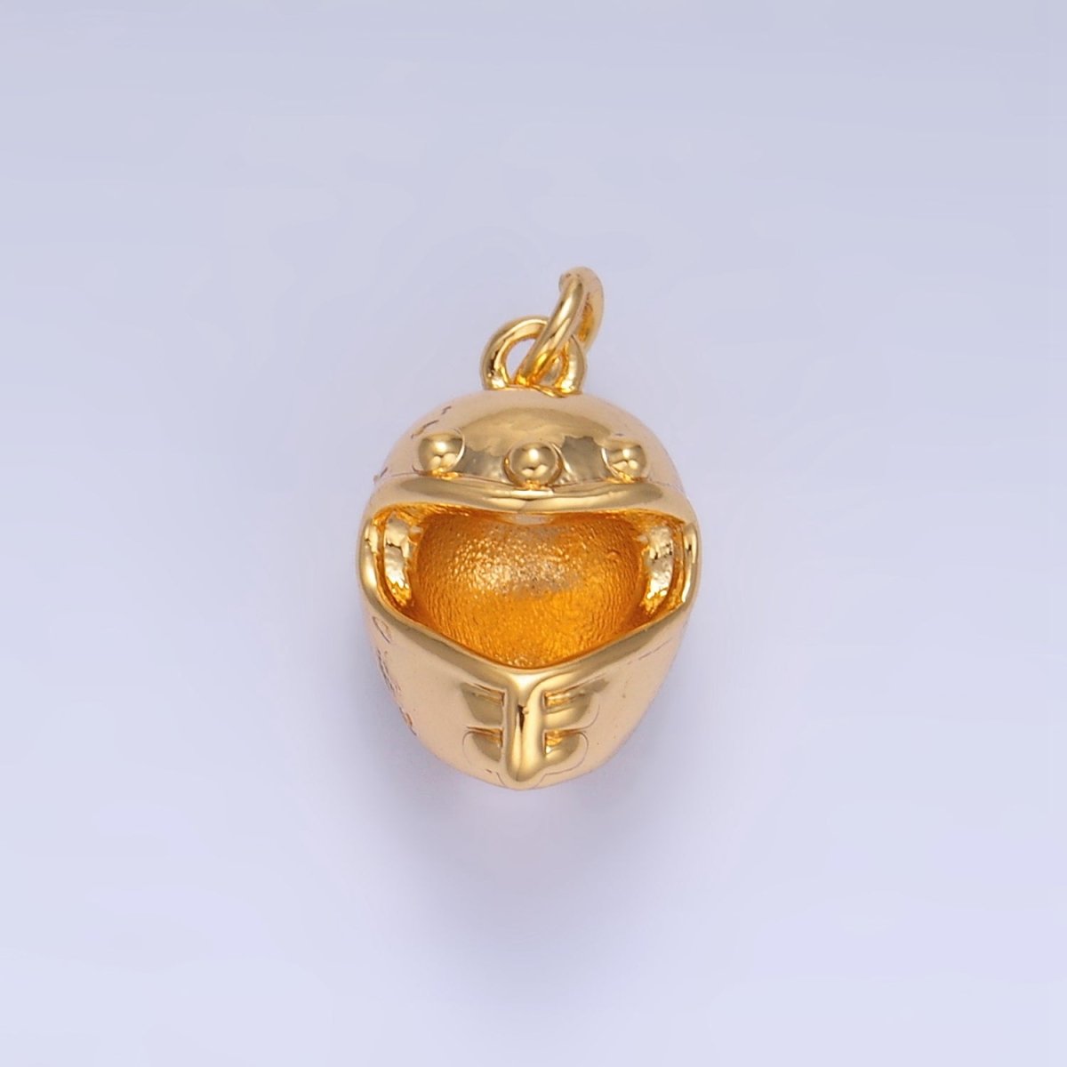 24K Gold Filled Motorcycle Helmet Multidimensional 3D Charm | W134