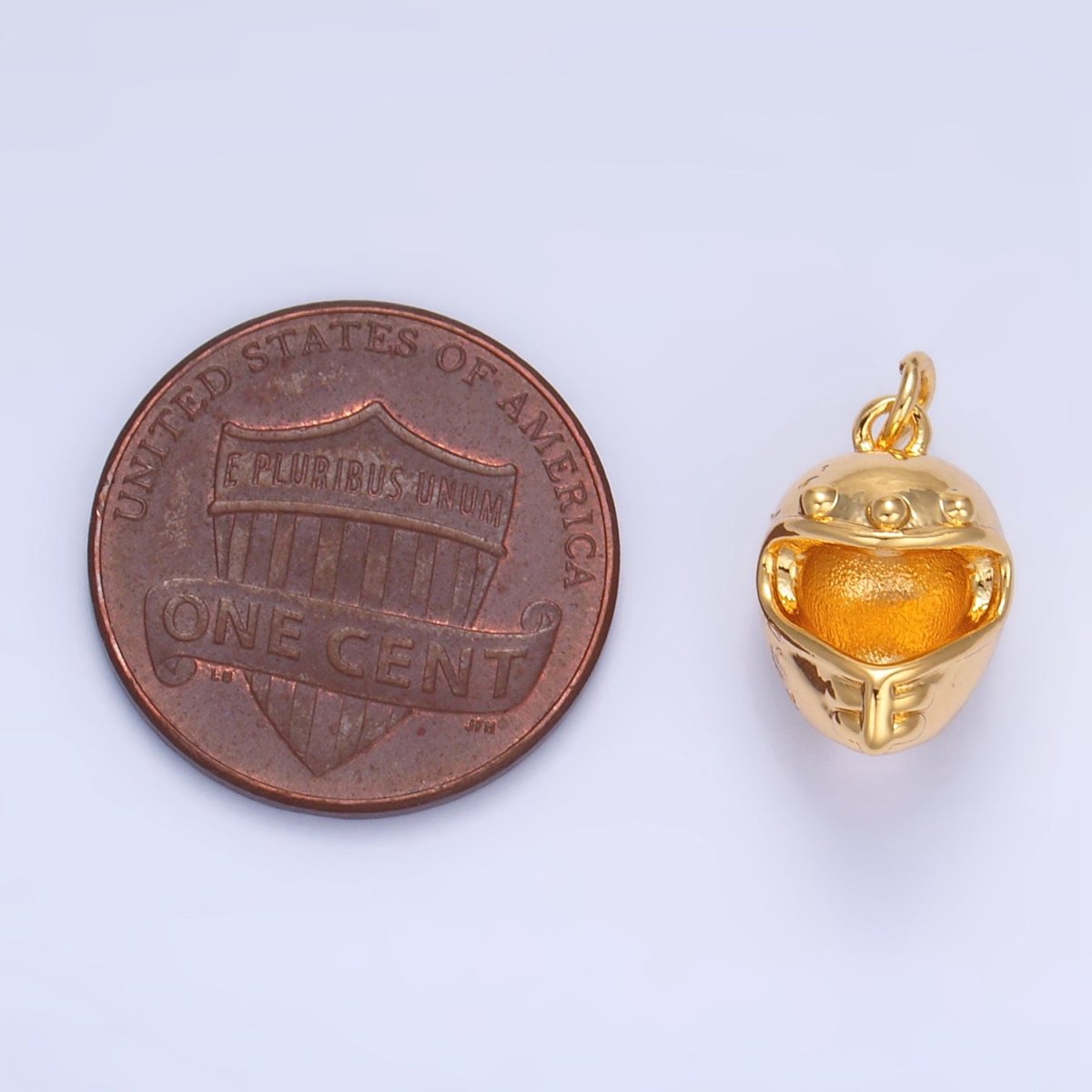 24K Gold Filled Motorcycle Helmet Multidimensional 3D Charm | W134