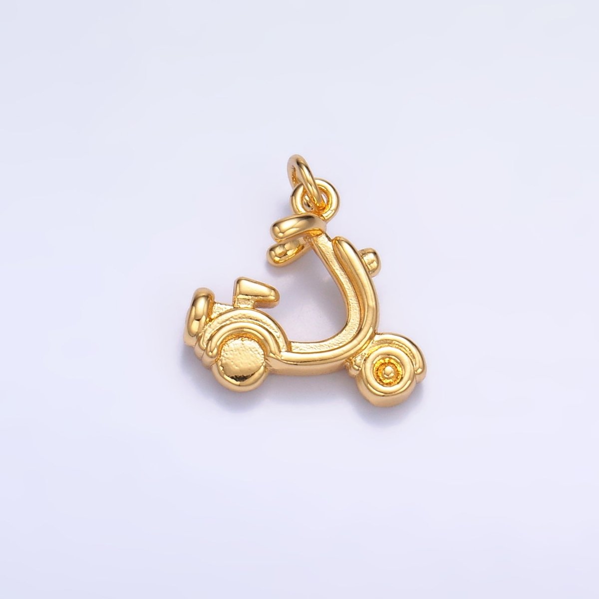 24K Gold Filled Motorcycle Scooter Bike Vehicle Multidimensional 3D Charm in Gold & Silver | W315