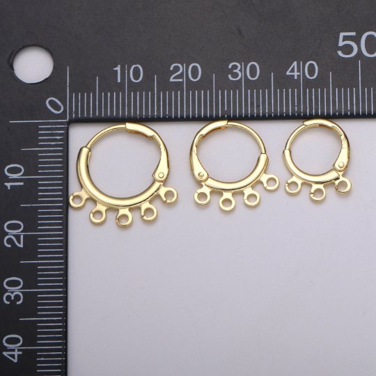 24K Gold Filled Multi loop Connector Open Link Earring Component, Earring Chandelier for Charm 2,3,4,5 hole Open Link Lever Back Earring K-642 K-668 K-706 K-731