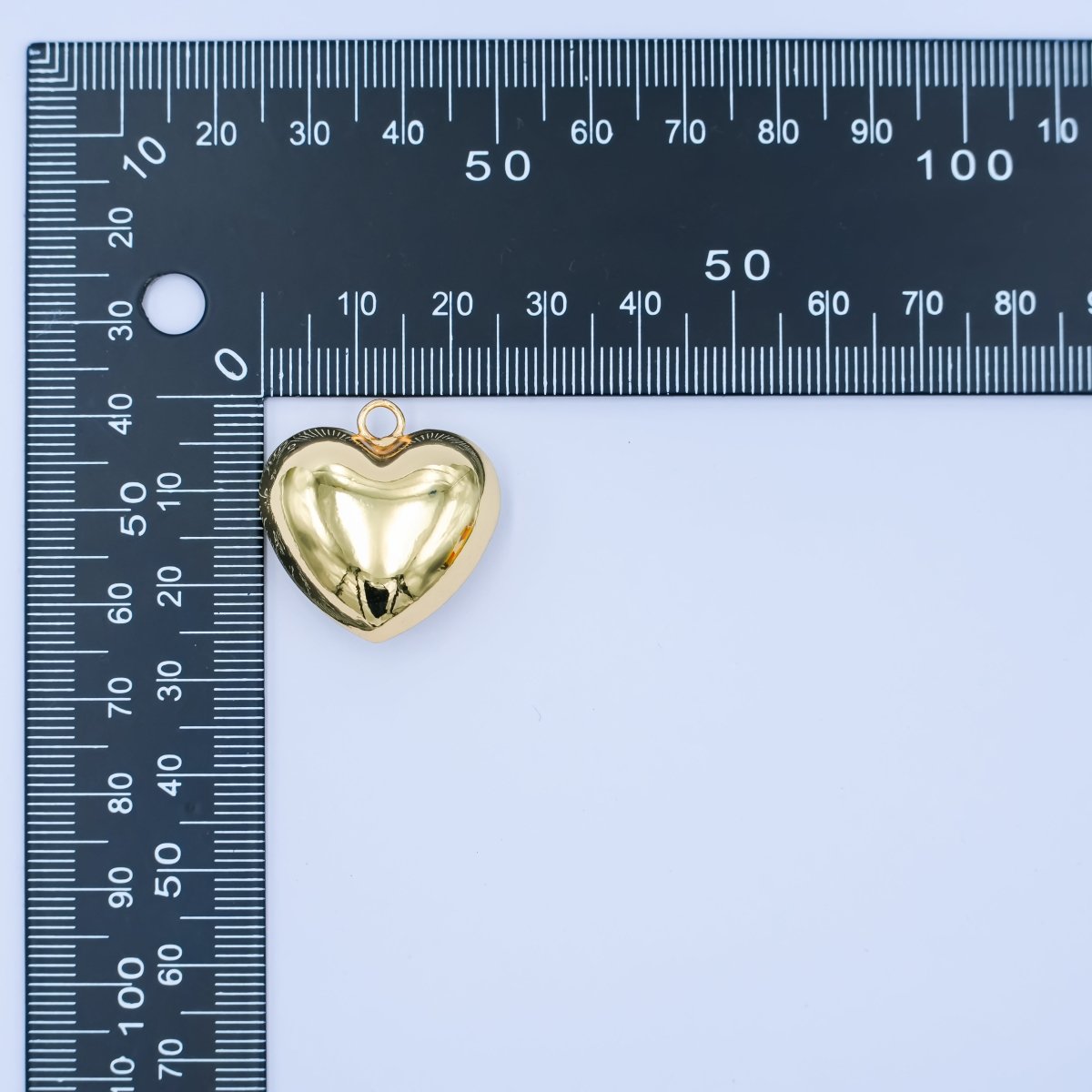 24K Gold Filled Multidimensional 3D Chubby Heart Charm | M180 - DLUXCA