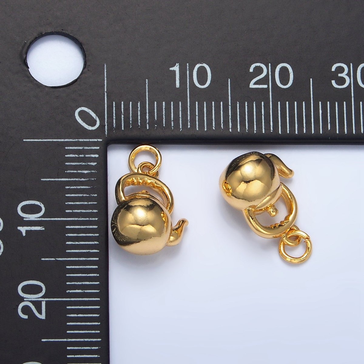 24K Gold Filled Multidimensional 3D Tea Pot Charm | W013