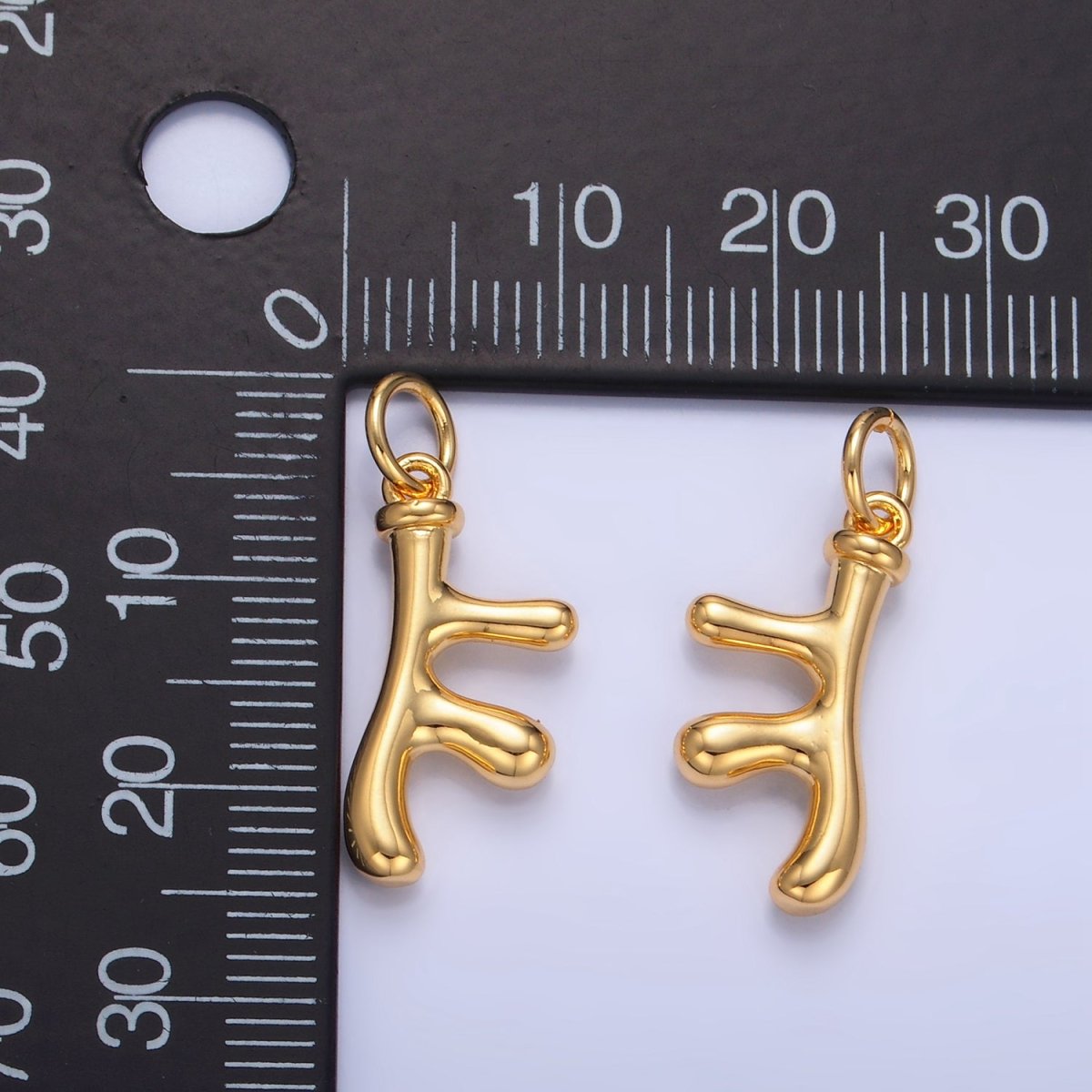 24K Gold Filled Multidimensional 3D Tube Geometric Charm | W116