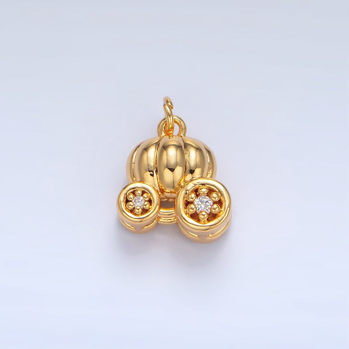 24K Gold Filled Multidimensional Pumpkin Carriage Vehicle Charm | X597 - DLUXCA