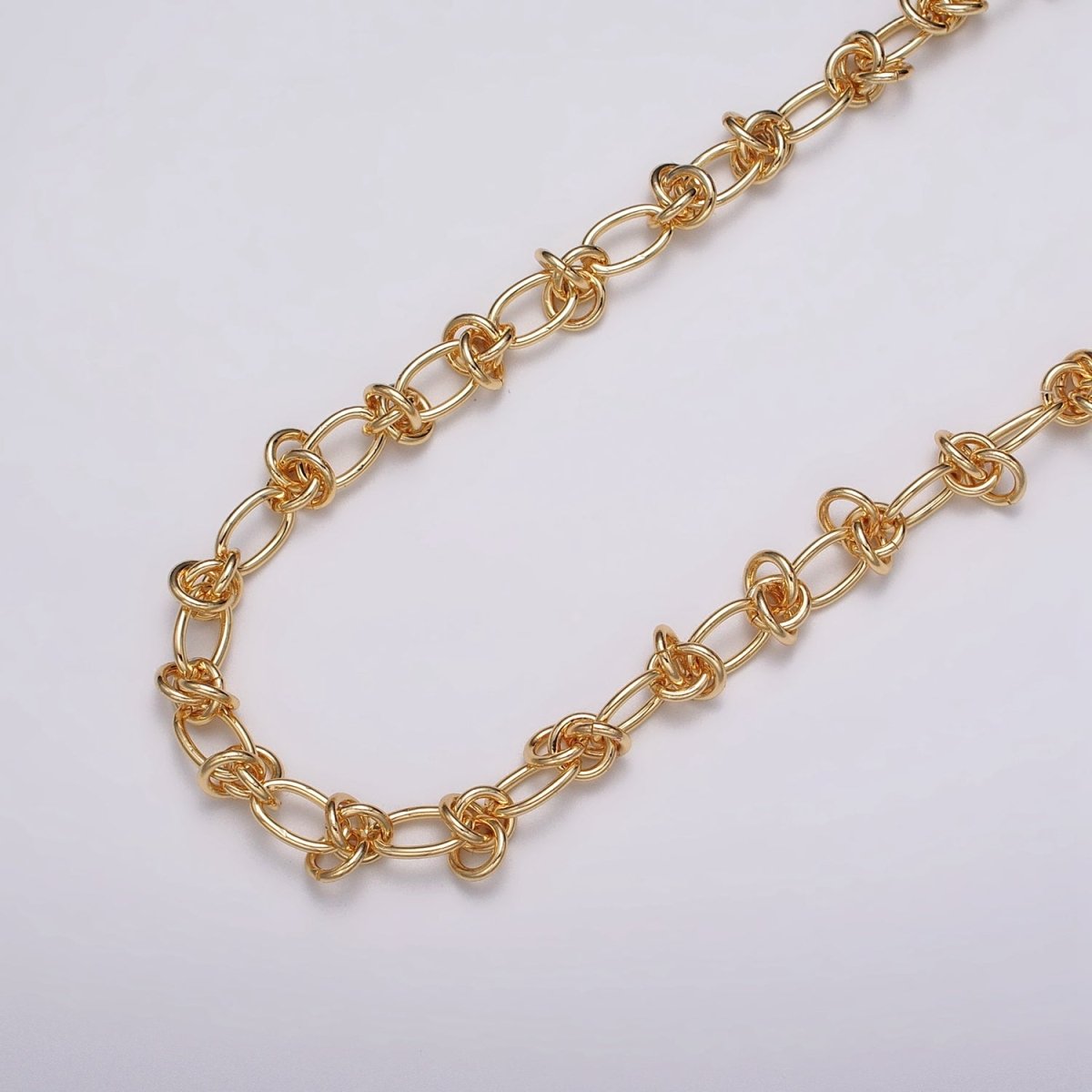 24k Gold Filled Multiple Round Rolo Link PaperClip Unfinished Chain in Gold & Silver Barbed Wire | ROLL-1143 - ROLL-1146 Clearance Pricing