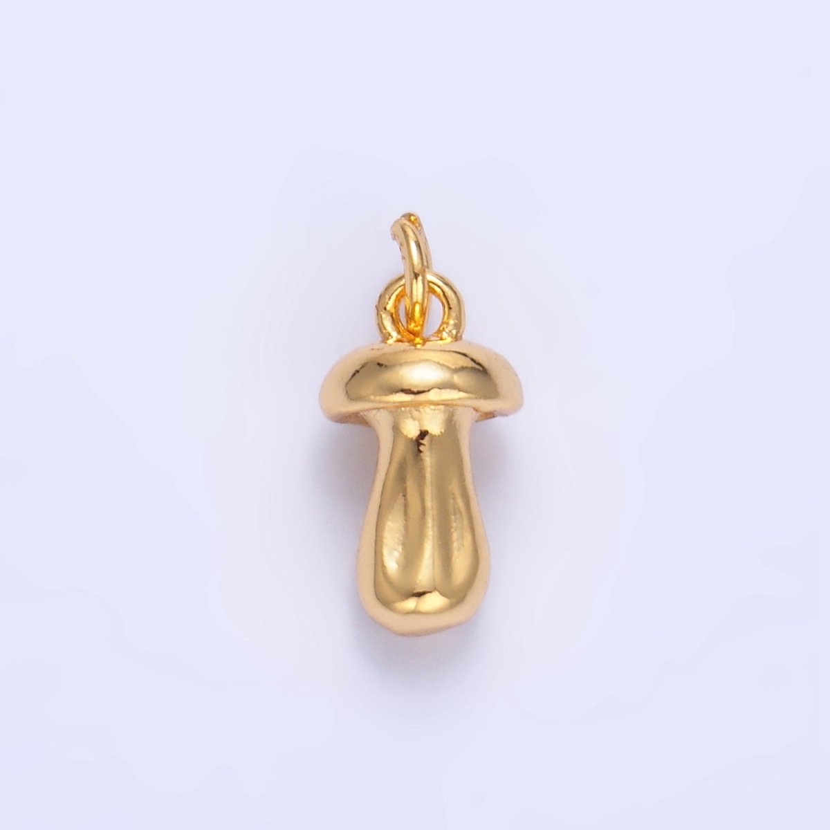 24K Gold Filled Mushroom Plant Multidimensional 3D Charm in Gold & Silver | W133