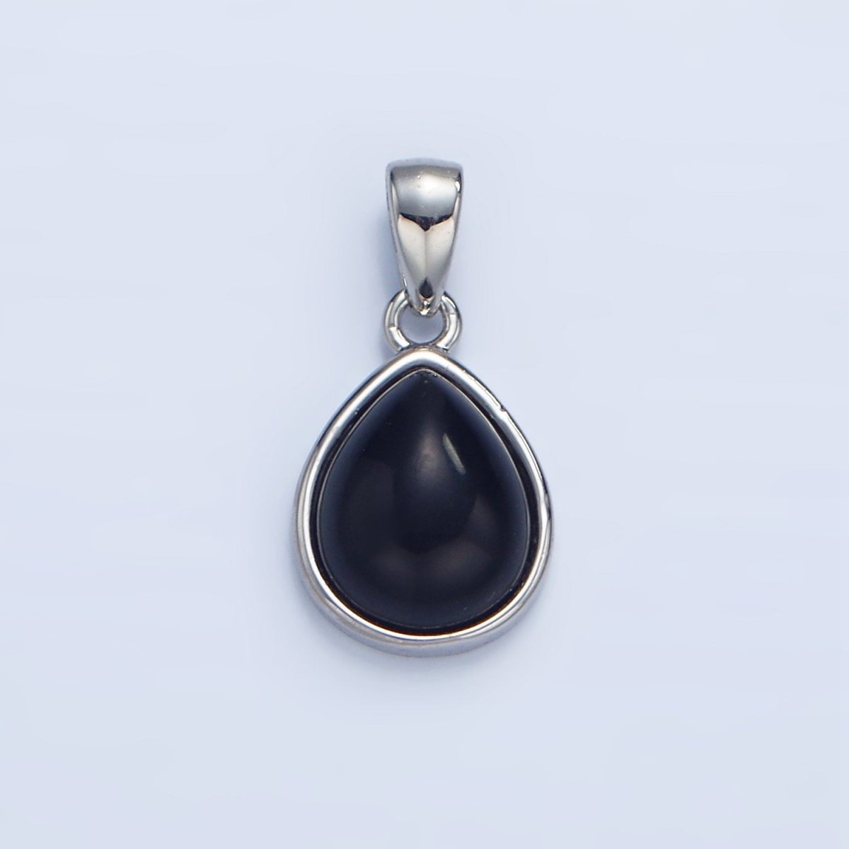 24K Gold Filled Natural Gemstone Teardrop Bezel Pendant in Gold & Silver | AA953 - AA964