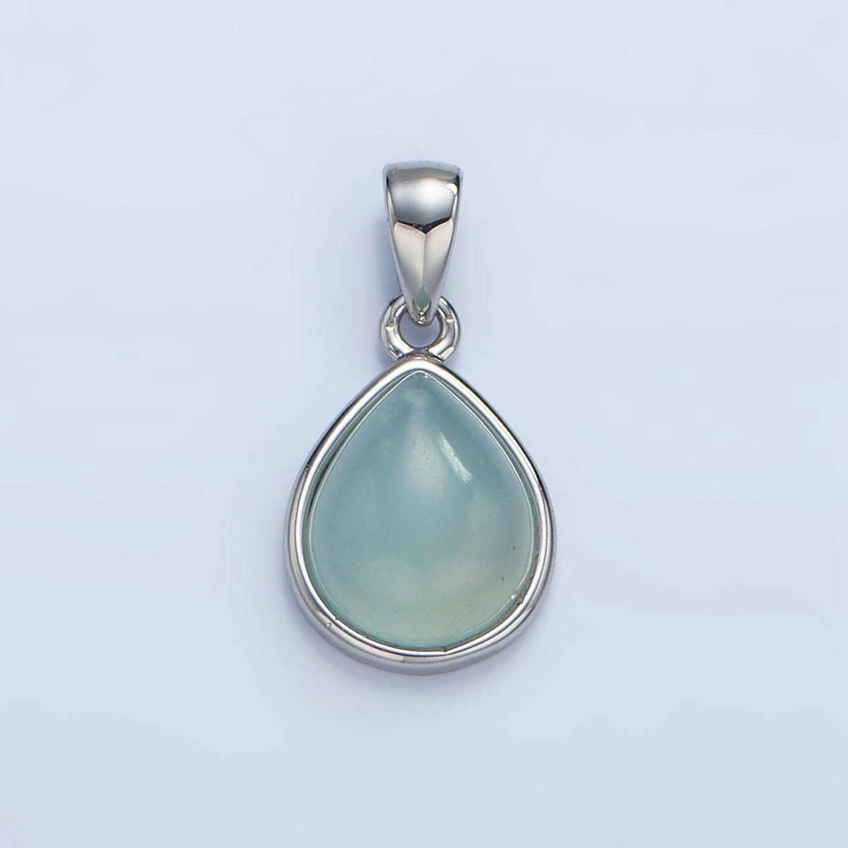 24K Gold Filled Natural Gemstone Teardrop Bezel Pendant in Gold & Silver | AA953 - AA964