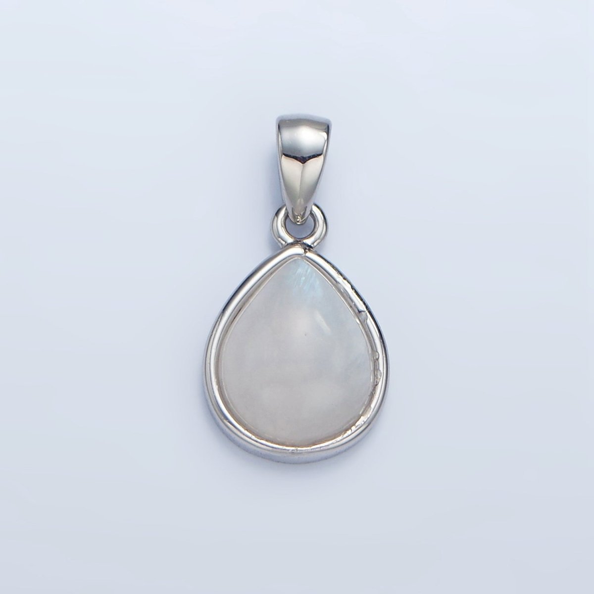 24K Gold Filled Natural Gemstone Teardrop Bezel Pendant in Gold & Silver | AA953 - AA964