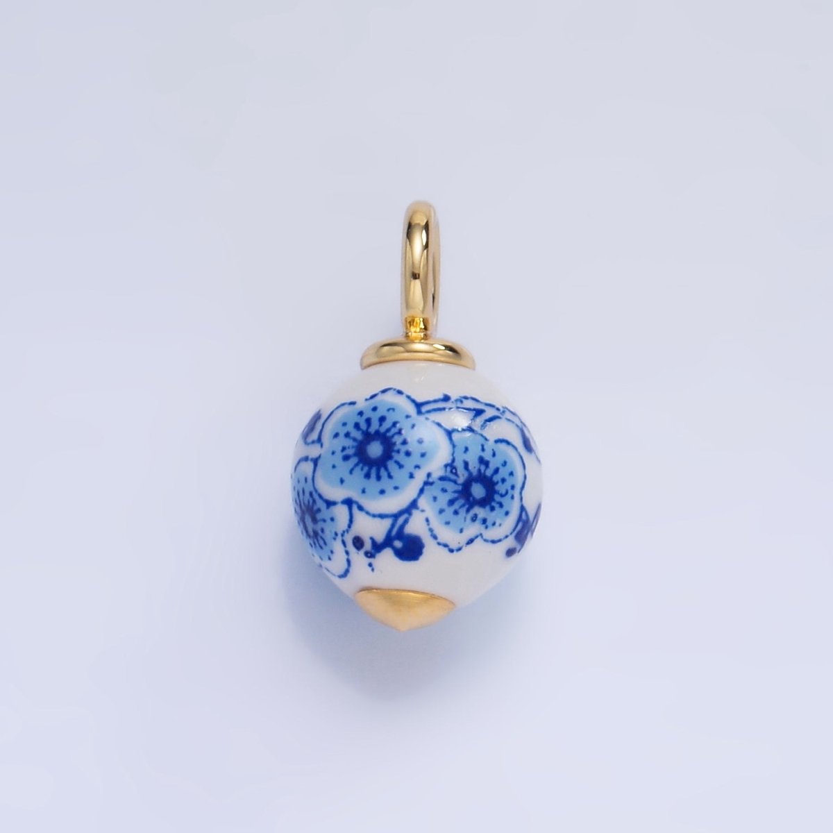 24K Gold Filled Nature Floral Mushroom Pet Sea Sell Ceramic Drop Charm