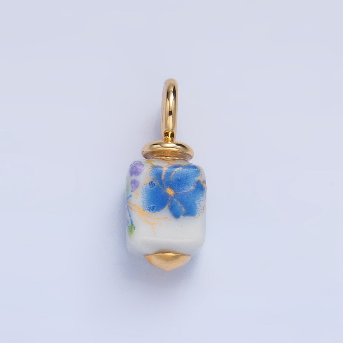 24K Gold Filled Nature Floral Mushroom Pet Sea Sell Ceramic Drop Charm