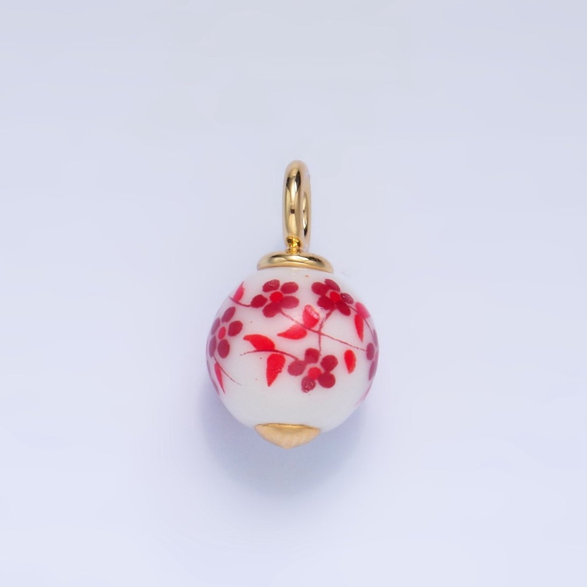 24K Gold Filled Nature Floral Mushroom Pet Sea Sell Ceramic Drop Charm