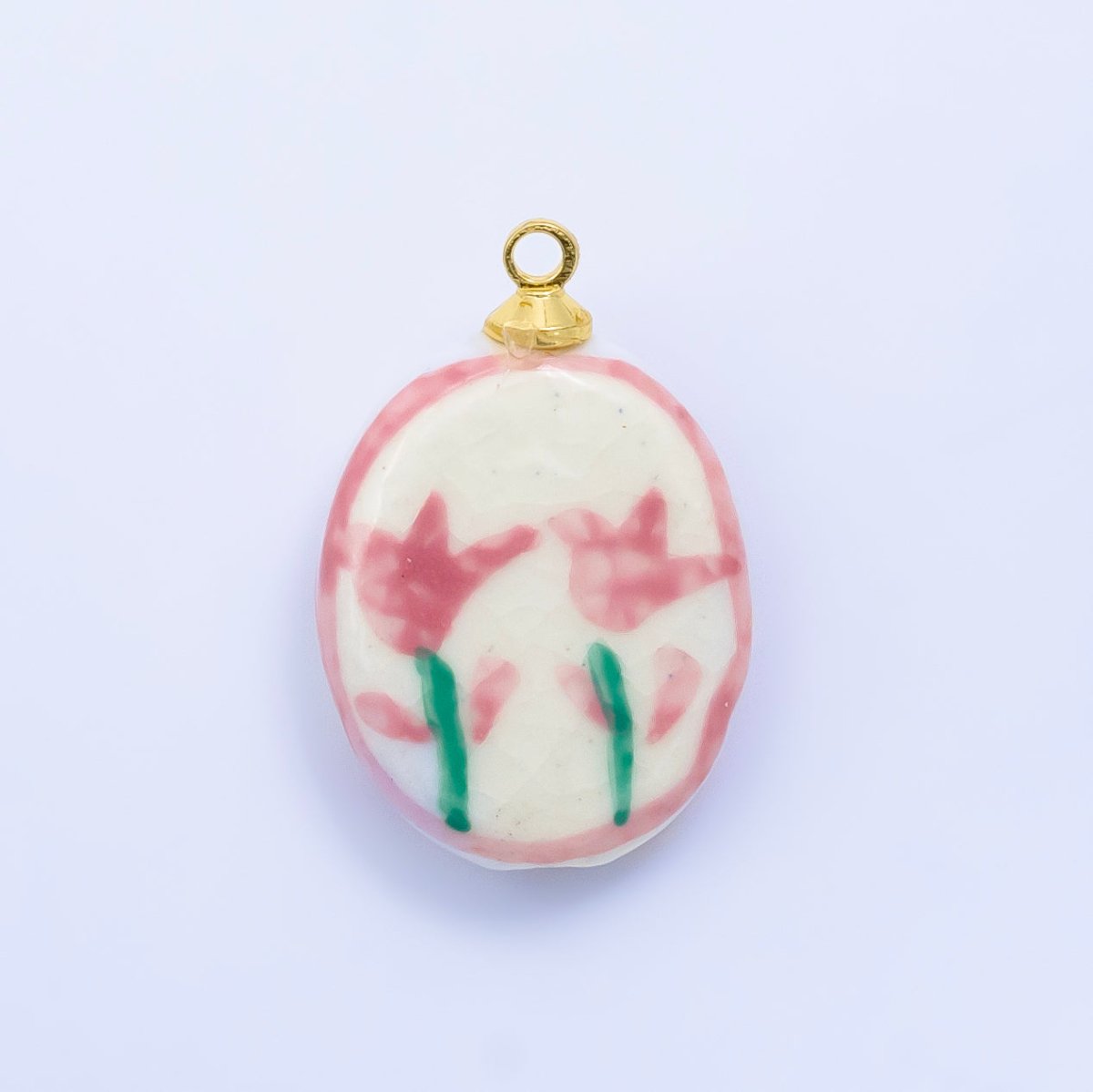 24K Gold Filled Nature Floral Mushroom Pet Sea Sell Ceramic Drop Charm