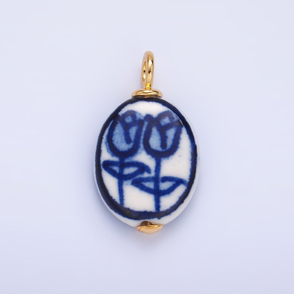 24K Gold Filled Nature Floral Mushroom Pet Sea Sell Ceramic Drop Charm