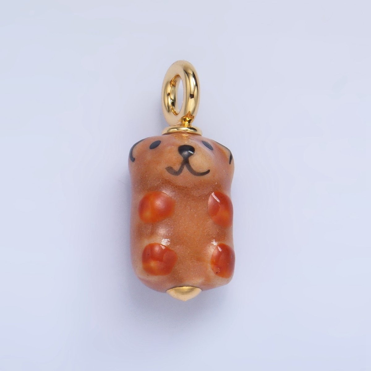 24K Gold Filled Nature Floral Mushroom Pet Sea Sell Ceramic Drop Charm