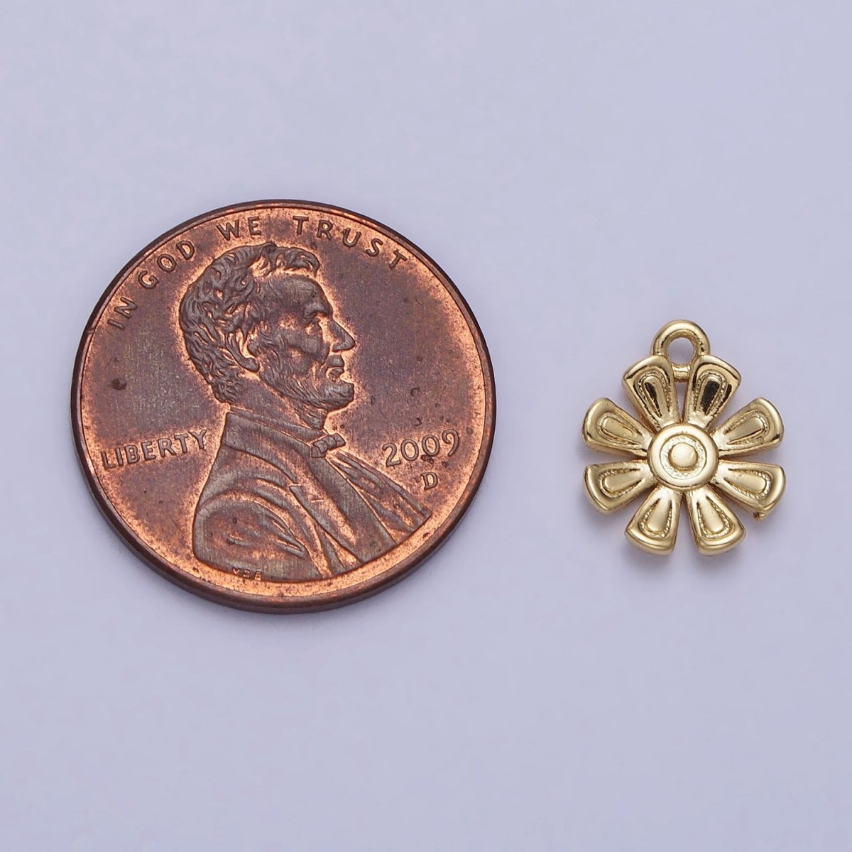 24K Gold Filled Nature Flower Add-On Charm in Gold & Silver | AC335 AC336