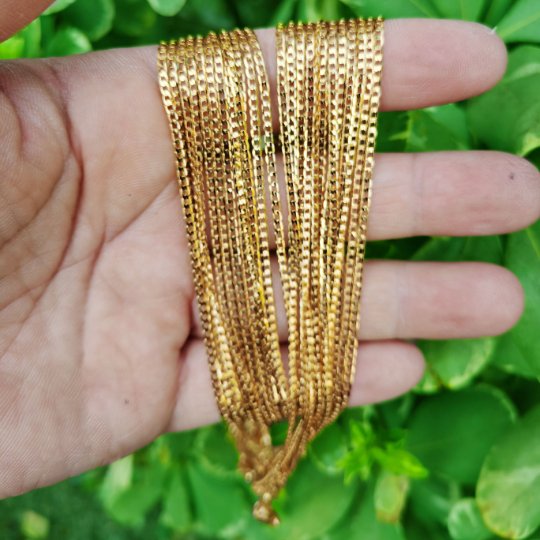 24K Gold Filled Necklace - Curb Linked Necklace - Gold Curb Chain Layering Necklace 19.7" 1.9 mm ready to wear chain | CN-818  Clearance Pricing