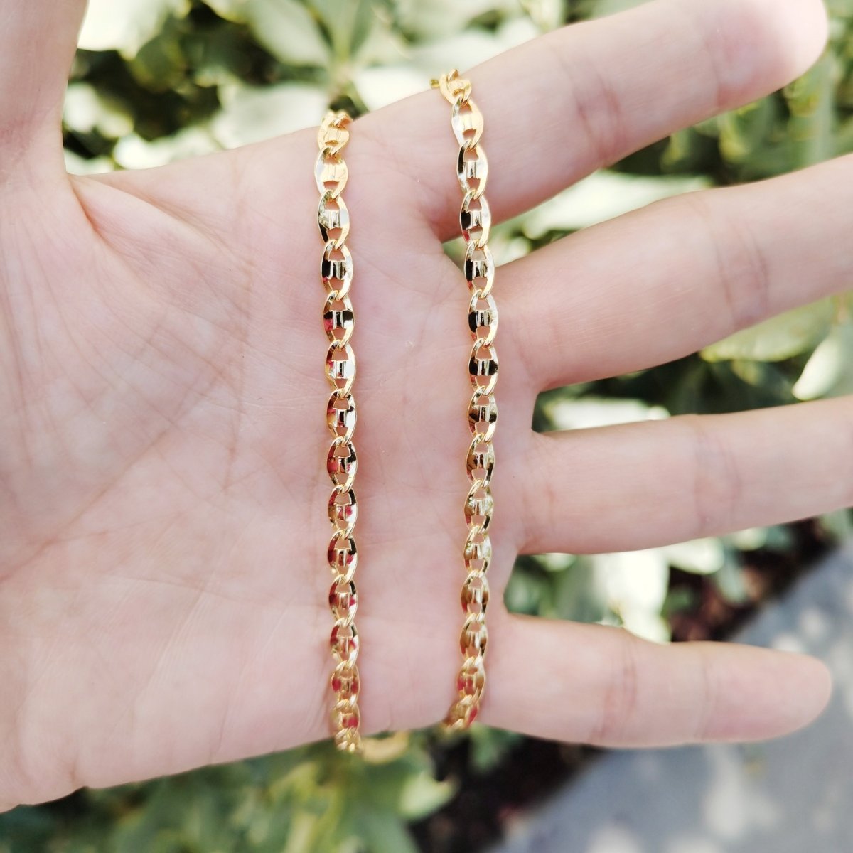 24K Gold Filled Necklace, Statement 4mm, 20 inches Mariner Necklace w/ Lobster Clasps | CN-751 Clearance Pricing - DLUXCA