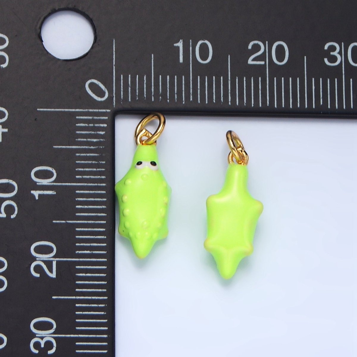 24K Gold Filled Neon Green Cute Tiny Alligator Animal Charm | X - 308 - DLUXCA