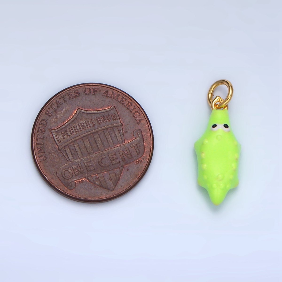 24K Gold Filled Neon Green Cute Tiny Alligator Animal Charm | X - 308 - DLUXCA