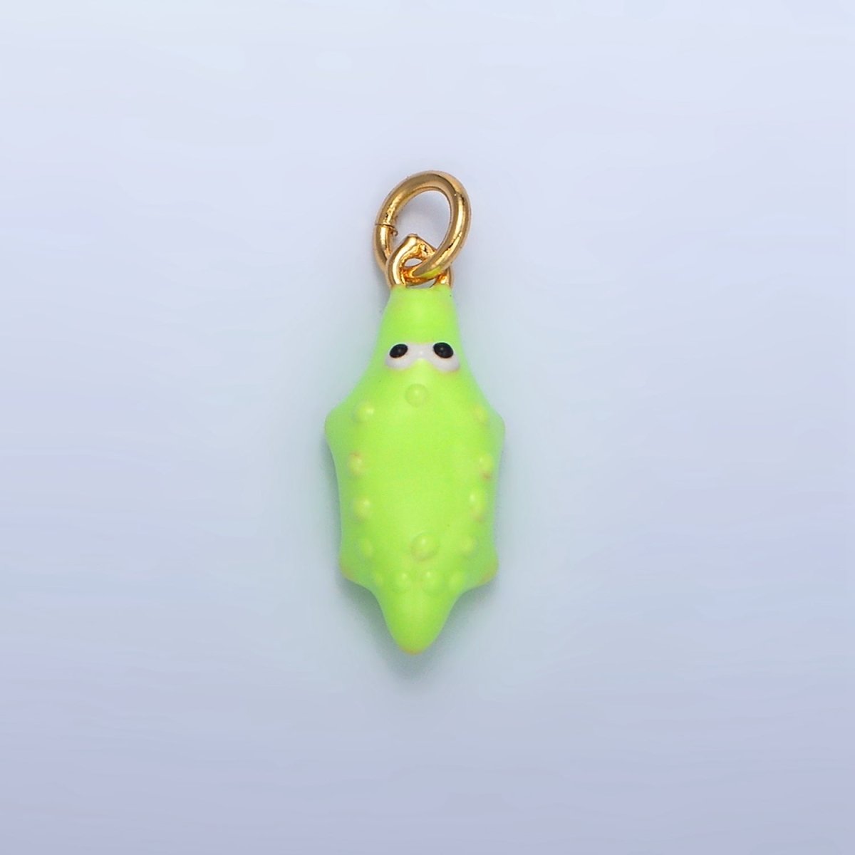 24K Gold Filled Neon Green Cute Tiny Alligator Animal Charm | X - 308 - DLUXCA