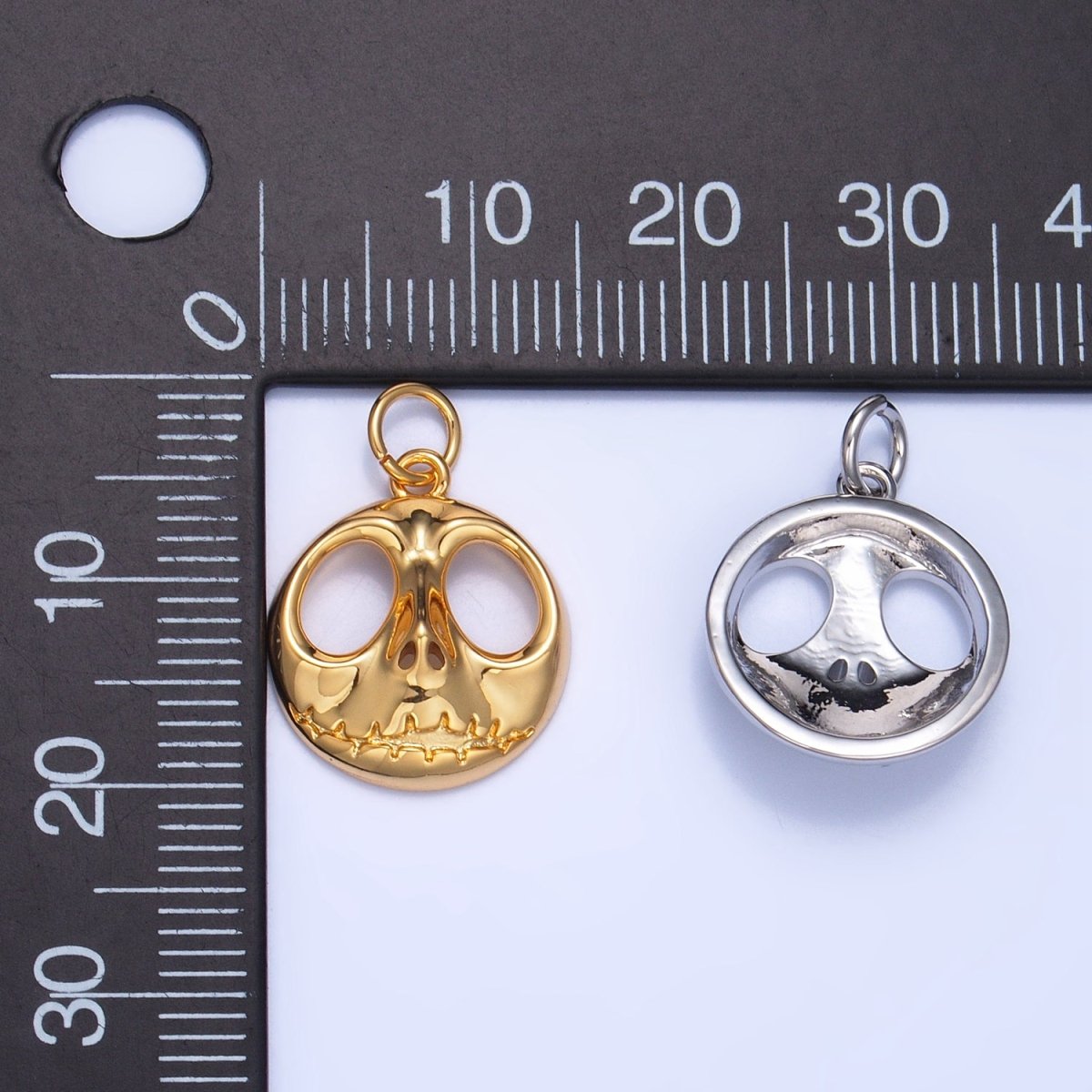 24K Gold Filled Nightmare Skeleton Charm in Gold & Silver | X926