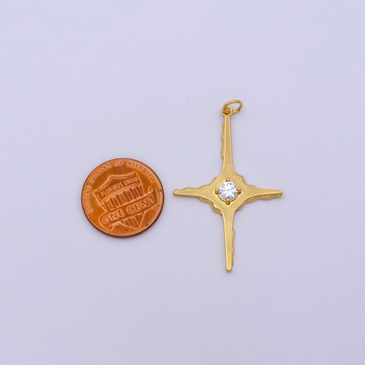 24k Gold Filled North Star Celestial Charm Pendant in Gold & Silver | M847