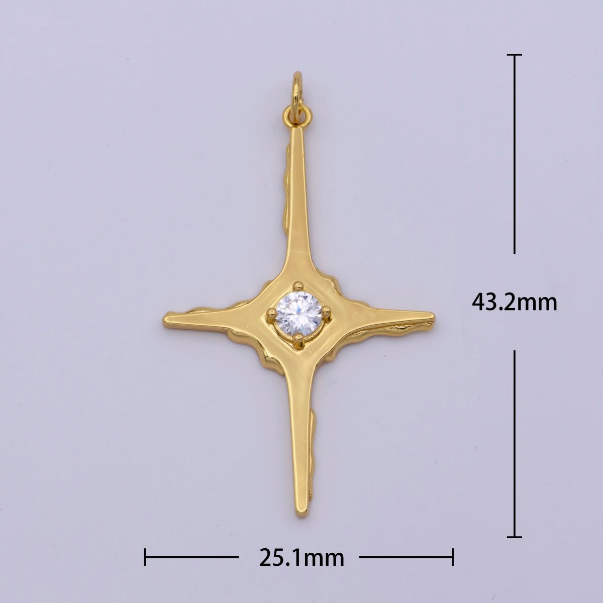 24k Gold Filled North Star Celestial Charm Pendant in Gold & Silver | M847