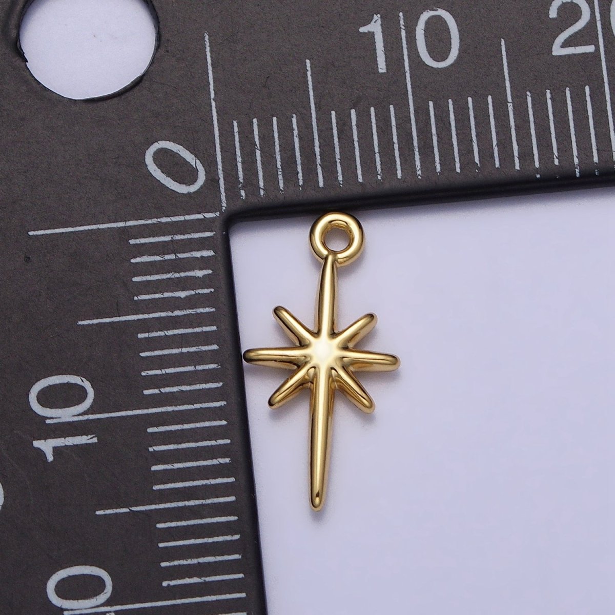 24K Gold Filled  North Star Celestial15.8mm Add-On Charm in Gold & Silver | AC333 AC716