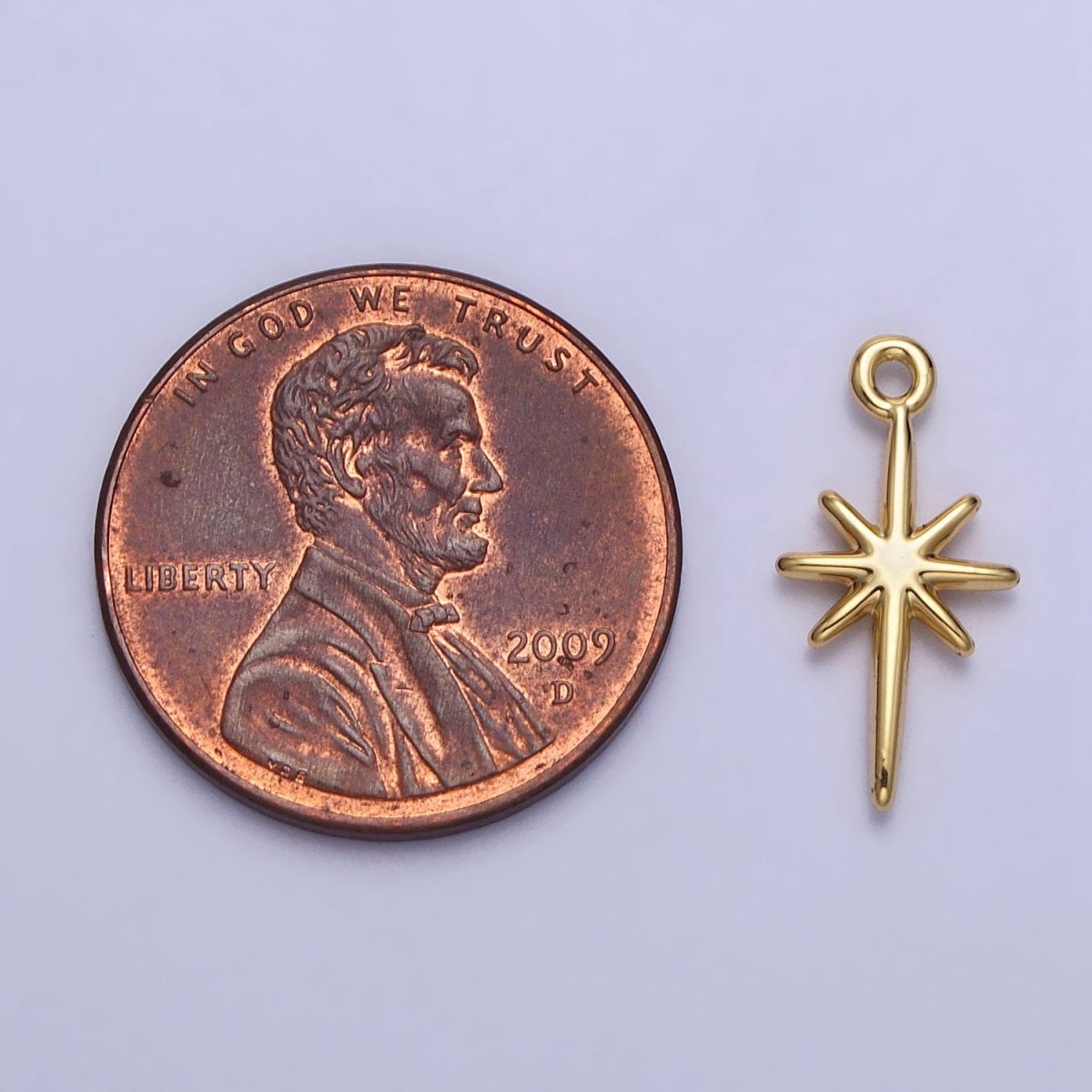 24K Gold Filled  North Star Celestial15.8mm Add-On Charm in Gold & Silver | AC333 AC716