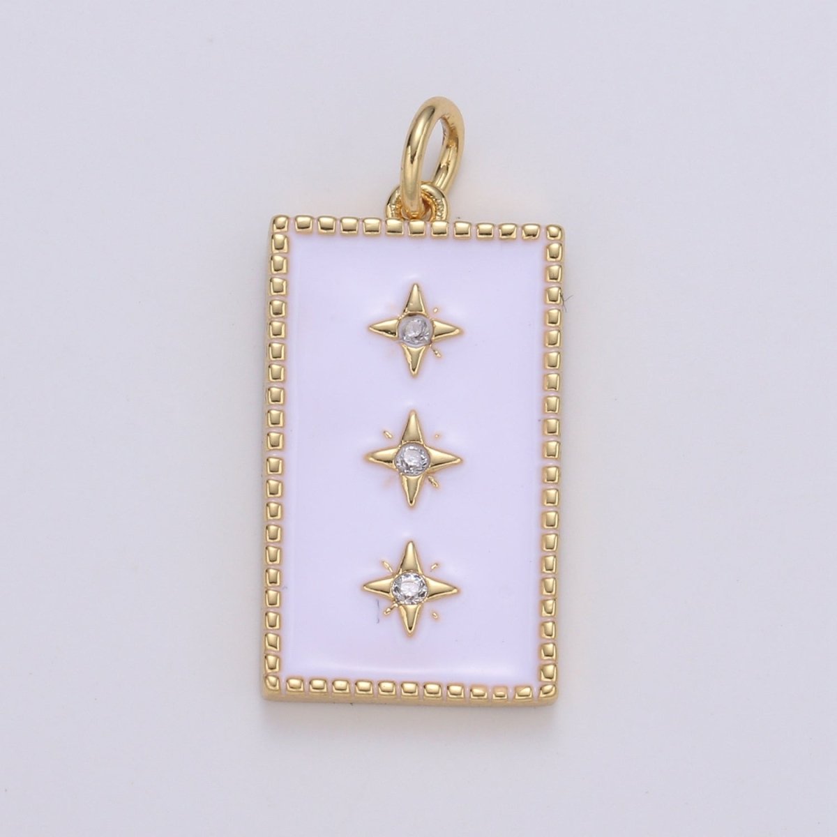 24K Gold Filled North Star Charm Pendant Enamel Tag Charm Black Pink Red Blue Tag jewelry for Necklace bracelet charm E-127~E-131