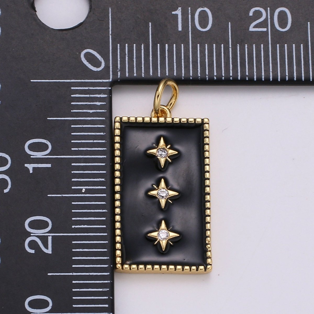 24K Gold Filled North Star Charm Pendant Enamel Tag Charm Black Pink Red Blue Tag jewelry for Necklace bracelet charm E-127~E-131