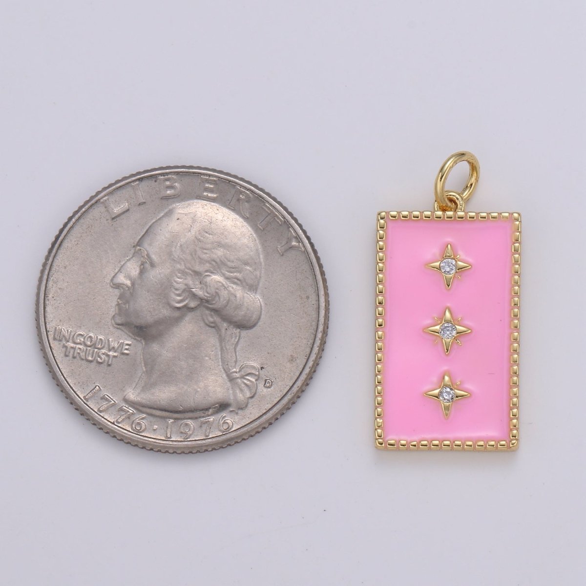 24K Gold Filled North Star Charm Pendant Enamel Tag Charm Black Pink Red Blue Tag jewelry for Necklace bracelet charm E-127~E-131