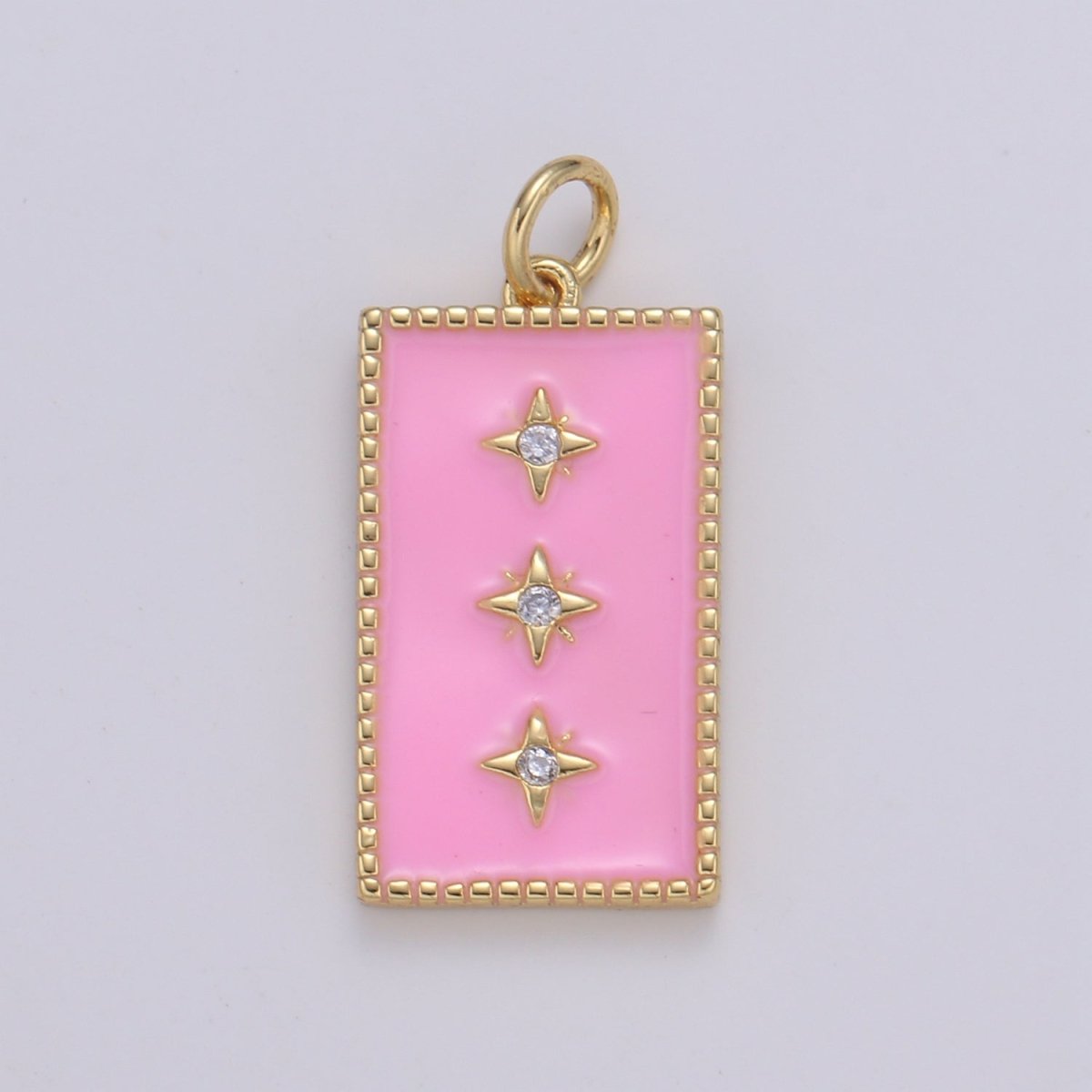 24K Gold Filled North Star Charm Pendant Enamel Tag Charm Black Pink Red Blue Tag jewelry for Necklace bracelet charm E-127~E-131