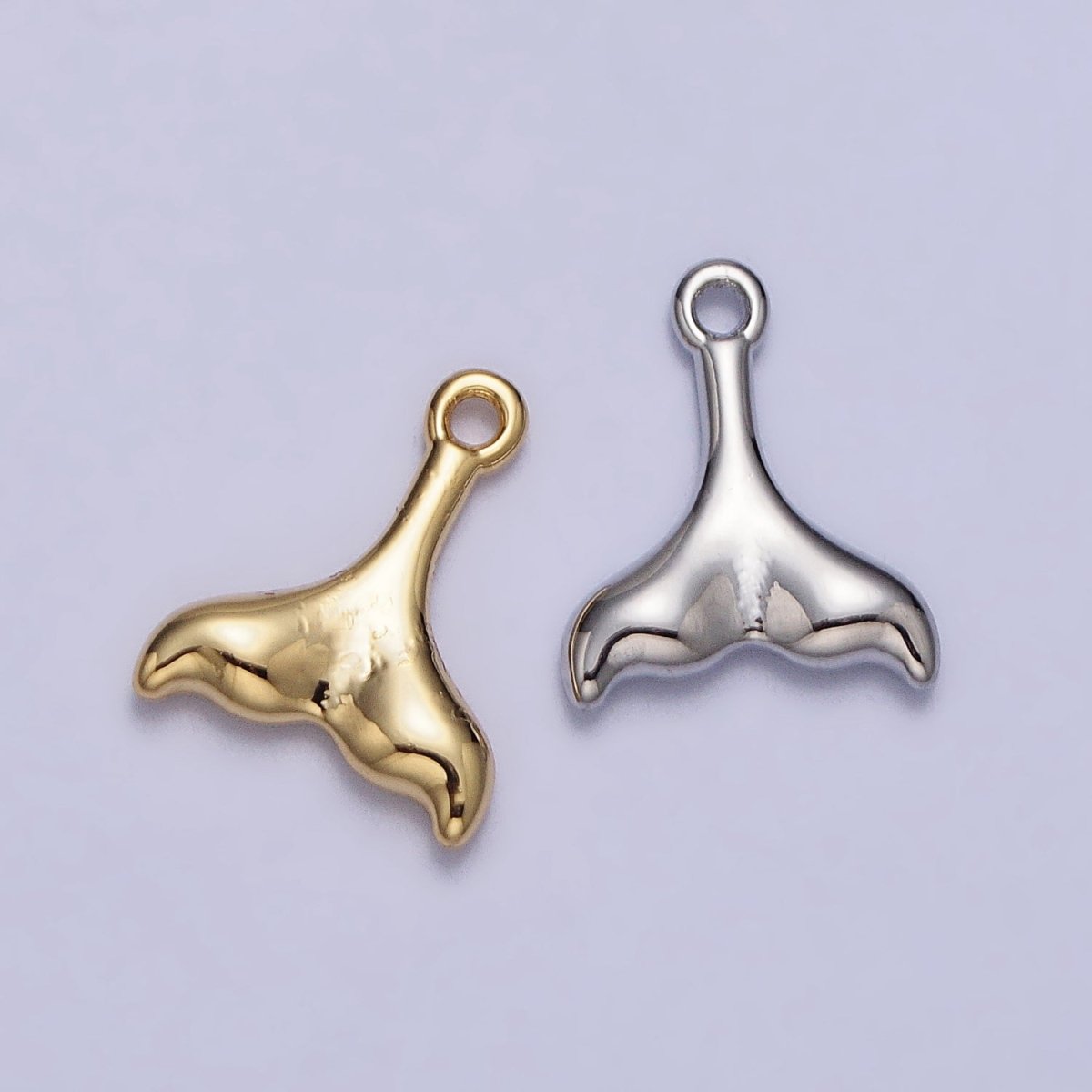 24K Gold Filled Ocean Sea Animal Tail Whale Mermaid Dolphin Charm in Gold & Silver | AC345 AC346