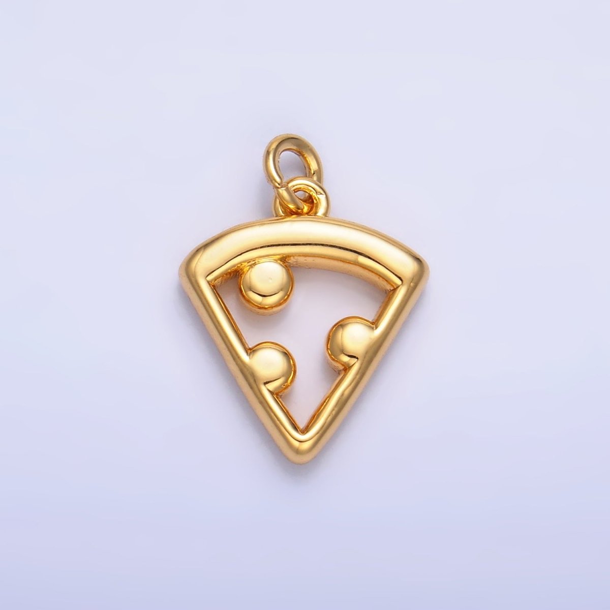 24K Gold Filled Open Italian Pizza Charm in Gold & Silver | W219