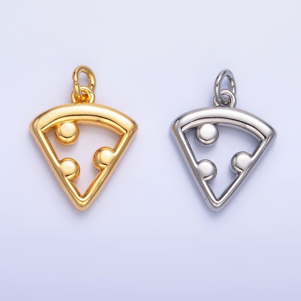 24K Gold Filled Open Italian Pizza Charm in Gold & Silver | W219