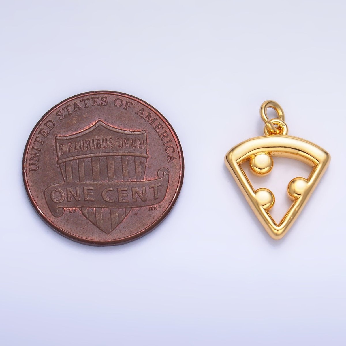 24K Gold Filled Open Italian Pizza Charm in Gold & Silver | W219