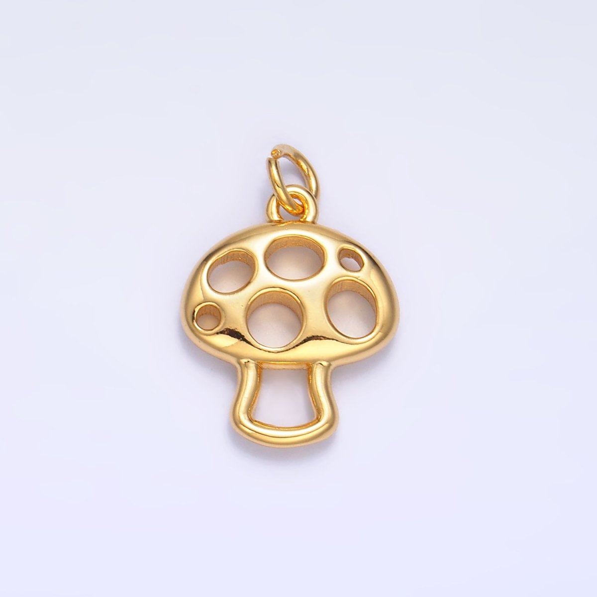24K Gold Filled Open Mushroom Charm in Gold & Silver | W218